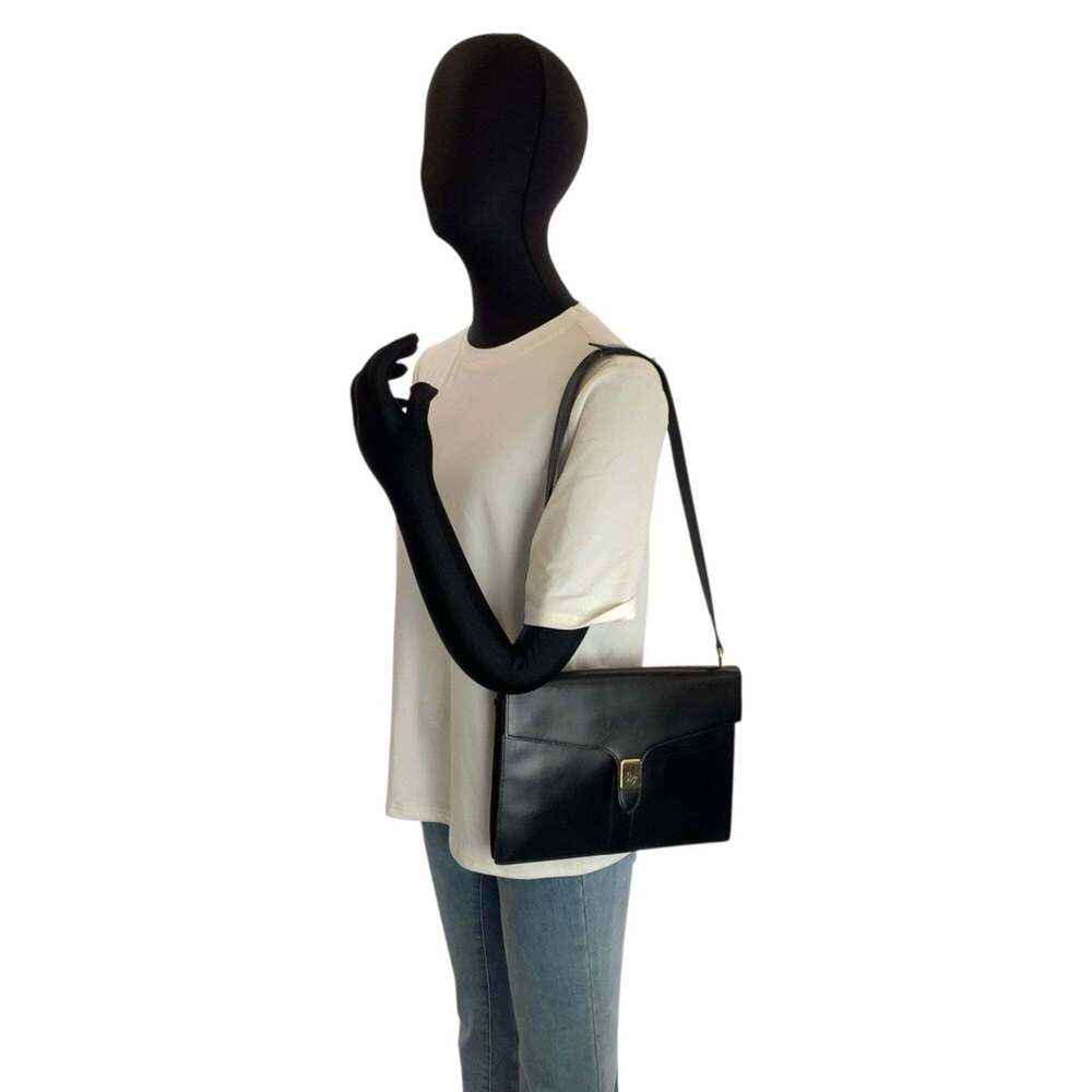 CHRISTIAN DIOR Vintage Black Leather Shoulder Bag - Picture 7 of 10
